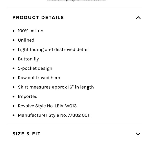 Levi’s deconstructed denim mini skirt NWT 30 - Picture 9 of 9